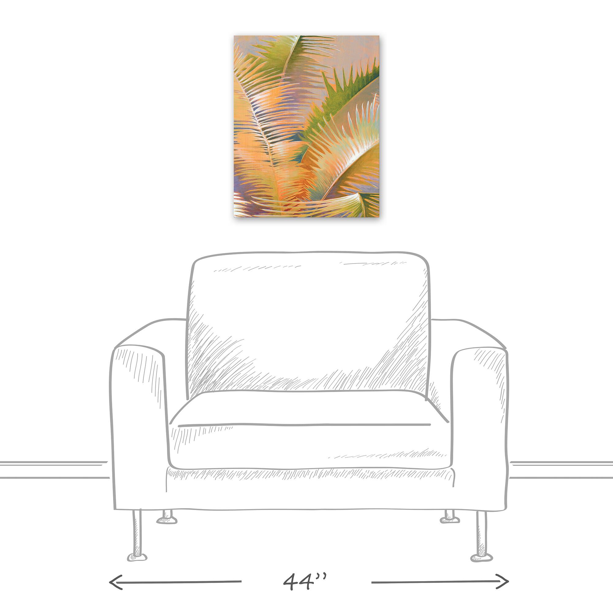 Golden Sun Palms Canvas Wall Art